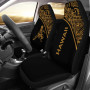 Hawaii Car Seat Covers - Polynesian Warriors Tattoo Gold Curve