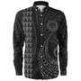 Federated States Of Micronesia Long Sleeve Shirt Kakau Style Gray