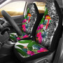 Fiji Car Seat Covers White - Turtle Plumeria Banana Leaf