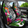 Fiji Car Seat Covers White - Turtle Plumeria Banana Leaf