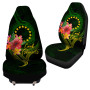 Cook Islands Polynesian Car Seat Covers - Floral With Seal Flag Color
