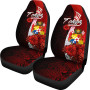 Tonga Polynesian Car Seat Covers - Coat Of Arm With Hibiscus