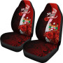 Fiji Polynesian Car Seat Covers - Coat Of Arm With Hibiscus