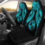 Tonga Polynesian Car Seat Covers Pride Seal And Hibiscus Neon Blue