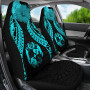 Tonga Polynesian Car Seat Covers Pride Seal And Hibiscus Neon Blue