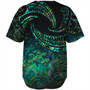 New Zealand Baseball Shirt Tribal Wave Papua Shell With Silver Fern