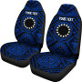 Cook Islands Personalised Car Seat Covers - Seal With Polynesian Tattoo Style ( Blue)
