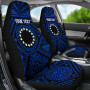 Cook Islands Personalised Car Seat Covers - Seal With Polynesian Tattoo Style ( Blue)