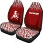 Hawaii Car Seat Covers - Polynesian Warriors Tattoo Fog Red