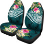 Nauru Polynesian Car Seat Covers - Summer Plumeria (Turquoise)