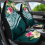 Nauru Polynesian Car Seat Covers - Summer Plumeria (Turquoise)