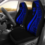 Fiji Car Seat Covers - Blue Polynesian Tentacle Tribal Pattern