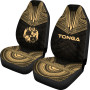 Tonga Car Seat Cover - Tonga Coat Of Arms Polynesian Chief Tattoo Gold Version