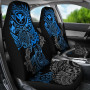 Hawaii Polynesian Seat Covers - Blue Kanaka Maoli Turtle Tattoo Gray Hibiscus Turtle Flowing