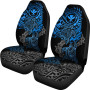 Hawaii Polynesian Seat Covers - Blue Kanaka Maoli Turtle Hibiscus Flowing