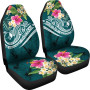 YAP Polynesian Car Seat Covers - Summer Plumeria (Turquoise)