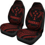 Kosrae Micronesia Car Seat Covers - Red Tribal Wave