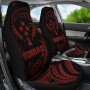 Kosrae Micronesia Car Seat Covers - Red Tribal Wave