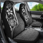 Kosrae Micronesian Car Seat Covers White - Turtle With Hook