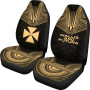 Wallis And Futuna Car Seat Cover - Wallis And Futuna Coat Of Arms Polynesian Chief Tattoo Gold Version