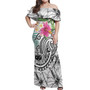 Samoa Off Shoulder Long Dress Summer Plumeria