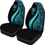 Fiji Car Seat Covers - Turquoise Polynesian Tentacle Tribal Pattern