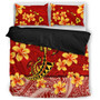 Hawaii Bedding Set Plumeria Flower Fabric Design