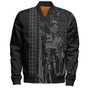 Hawaii Bomber Jacket Polynesian Tribal King Kamehameha I Kakau