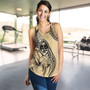 Guam Women Tank Tribal Tropical Flower With Pattern Leaves