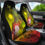 Marshall Islands Custom Personalised Car Seat Cover - Humpback Whale with Tropical Flowers (Yellow)