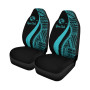 Tonga Custom Personalised Car Seat Covers - Turquoise Polynesian Tentacle Tribal Pattern