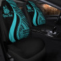 New Caledonia Custom Personalised Car Seat Covers - Turquoise Polynesian Tentacle Tribal Pattern Crest