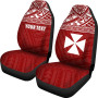 Wallis and Futuna Polynesian Custom Personalised Car Seat Covers - Wallis and Futuna Coat Of Arms Polynesian Tattoo Red