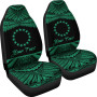 Cook Islands Polynesian Custom Personalised Car Seat Covers - Pride Green Version