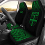 Fiji Tapa Car Seat Covers - Fiji Flag Polynesian Tattoo Fog Green