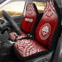 Federated States of Micronesia Car Seat Covers - FSM Seal Polynesian Tattoo Fog Red