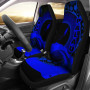 Palau Car Seat Covers - Palau Map Hibiscus And Wave Blue