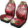 Wallis and Futuna Polynesian Car Seat Covers - Summer Plumeria (Red)