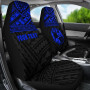 Tonga Custom Personalised Car Seat Covers - Tonga Blue Coat Of Arms Polynesian Tattoo