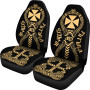 Wallis And Futuna Car Seat Covers - Wallis And Futuna Coat Of Arms Polynesian Tribal Gold