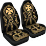 Wallis And Futuna Car Seat Covers - Wallis And Futuna Coat Of Arms Polynesian Tribal Gold