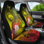 Federated States of Micronesia Custom Personalised Car Seat Cover - Humpback Whale with Tropical Flowers (Yellow)