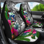 Samoa Car Seat Covers White - Turtle Plumeria Banana Leaf