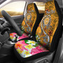 Tahiti Custom Personalised Car Seat Covers - Turtle Plumeria (Gold)