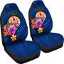 Tahiti Polynesian Car Seat Covers - Floral With Seal Blue