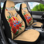 Tahiti Polynesian Car Seat Covers - Hibiscus Coat of Arm Beige