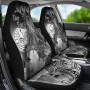 Tahiti Custom Personalised Car Seat Covers - Humpback Whale with Tropical Flowers (White)