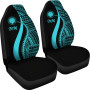 Northern Mariana Islands Car Seat Covers - Turquoise Polynesian Tentacle Tribal Pattern