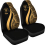 Niue Car Seat Covers - Gold Polynesian Tentacle Tribal Pattern