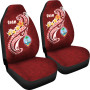 Guam Car Seat Covers - Guam Seal Polynesian Patterns Plumeria (Red)